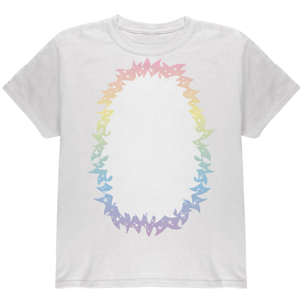 Halloween Unicorn Costume Rainbow Pony Youth T Shirt Youth T-Shirts Old Glory YLG White