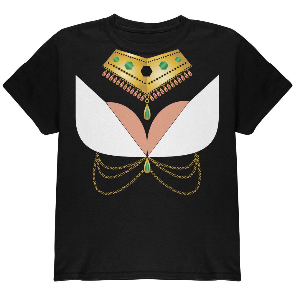 Halloween Cleopatra Costume Egyptian Woman Youth T Shirt Youth T-Shirts Old Glory LG Black