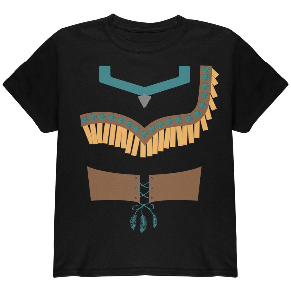 Halloween Native American Princess Costume Youth T Shirt Youth T-Shirts Old Glory LG Black