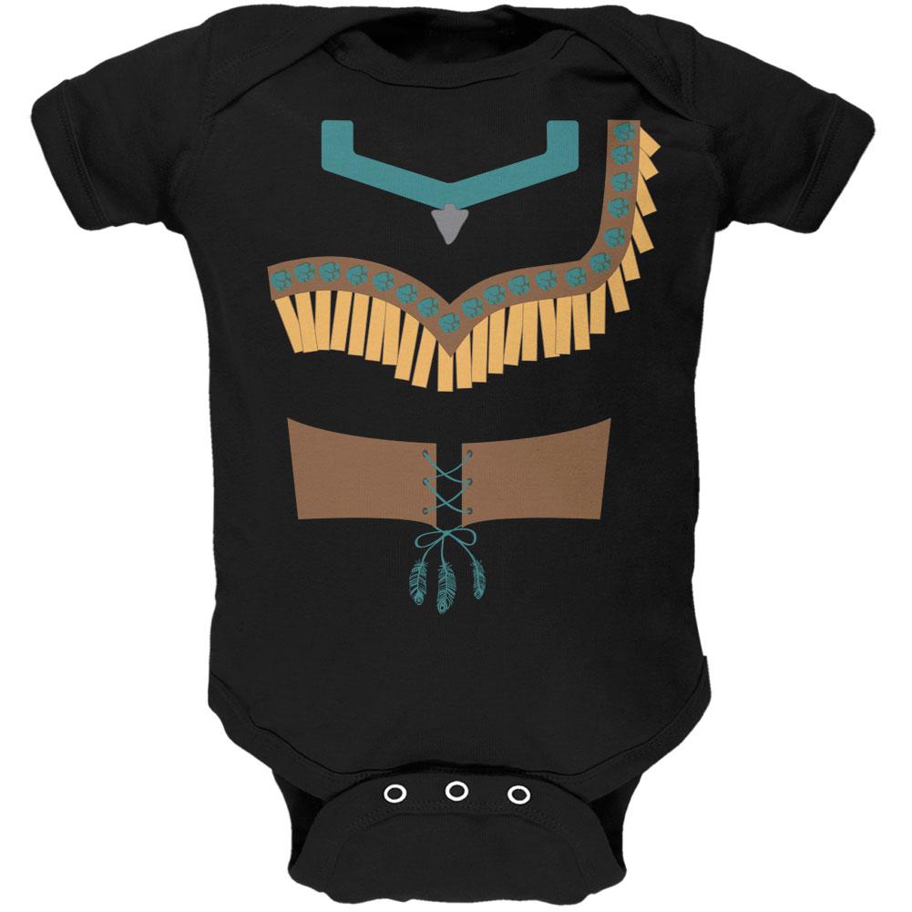 Halloween Native American Princess Costume Soft Baby One Piece Baby One Piece Old Glory 0-3M Black