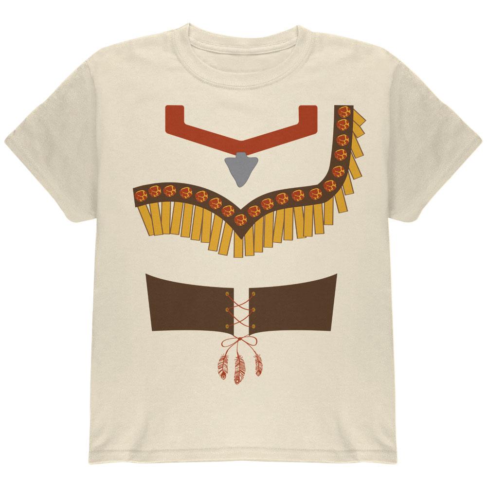 Halloween Native American Princess Costume Red Youth T Shirt Youth T-Shirts Old Glory LG Natural