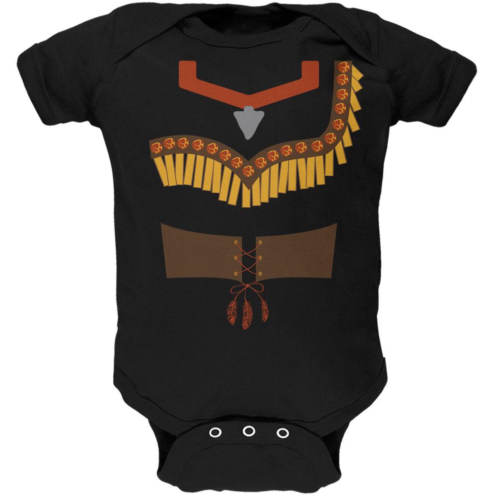Halloween Native American Princess Costume Red Soft Baby One Piece Baby One Piece Old Glory 0-3M Black