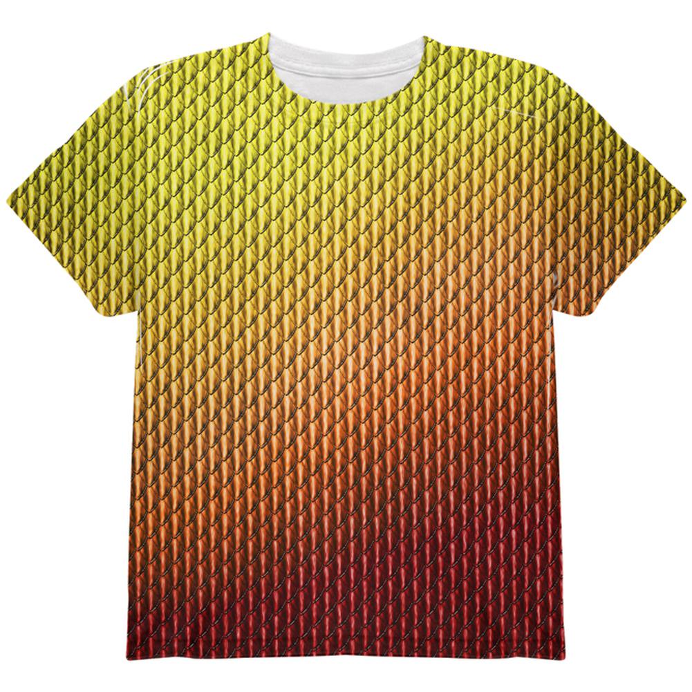 Halloween Red Fire Dragon Scales Costume All Over Youth T Shirt Youth T-Shirts Old Glory YLG Multi