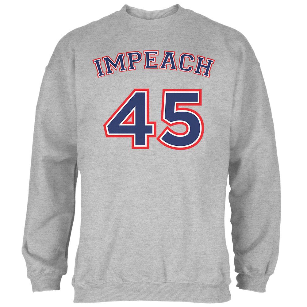 Impeach 45 45th President Donald Trump Mens Sweatshirt Men's Sweatshirts Old Glory 2XL Heather