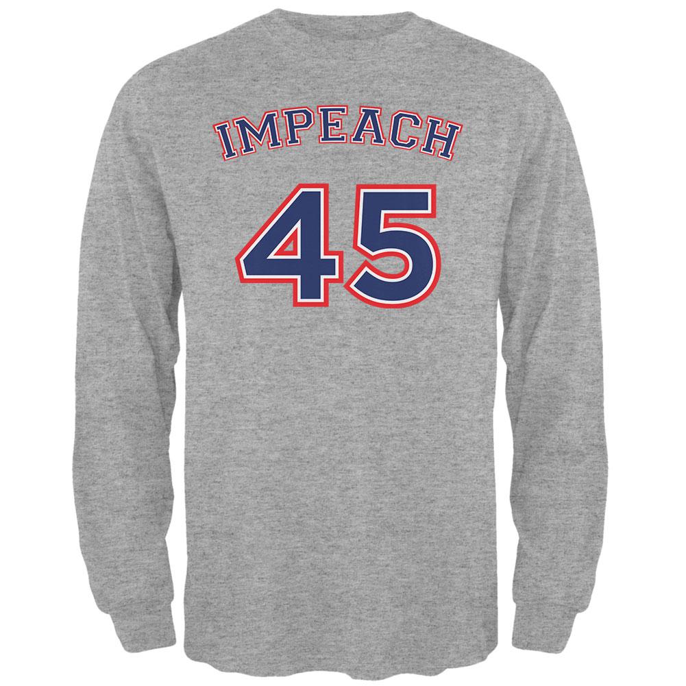 Impeach 45 45th President Donald Trump Mens Long Sleeve T Shirt Men's Long Sleeves Old Glory SM Heather