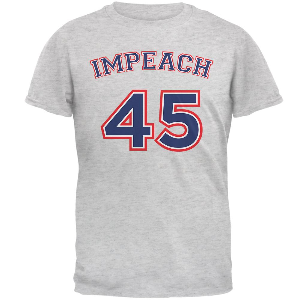 Impeach 45 45th President Donald Trump Mens T Shirt Men's T-Shirts Old Glory SM Light Heather Grey