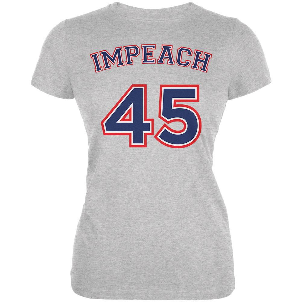 Impeach 45 45th President Donald Trump Juniors Soft T Shirt Juniors T-Shirts Old Glory SM Heather