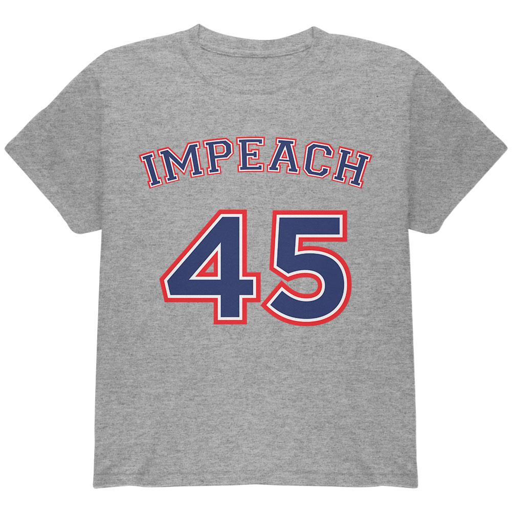 Impeach 45 45th President Donald Trump Youth T Shirt Youth T-Shirts Old Glory XS Heather