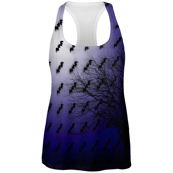 Halloween Bats in the Full Moon Light All Over Womens Work Out Tank Top Women's Tank Tops global 2XL Multi