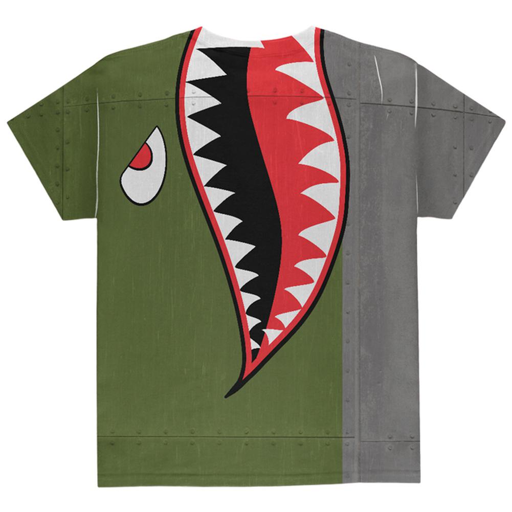 Halloween WWII Flying Tiger Fighter Shark Nose Art All Over Youth T Shirt Youth T-Shirts Old Glory
