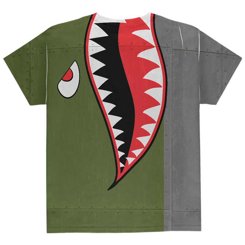 Halloween WWII Flying Tiger Fighter Shark Nose Art All Over Youth T Shirt Youth T-Shirts Old Glory