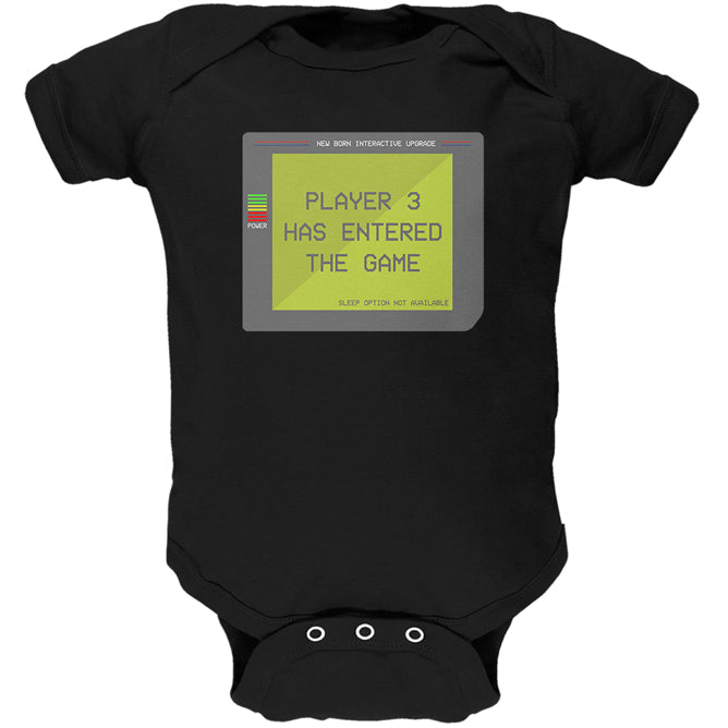 Halloween Player 3 Three Costume New Born Gamer Funny Soft Baby One Piece Baby One Piece Old Glory 12M Black