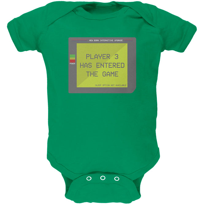 Halloween Player 3 Three Costume New Born Gamer Funny Soft Baby One Piece Baby One Piece Old Glory 18MO Kelly Green
