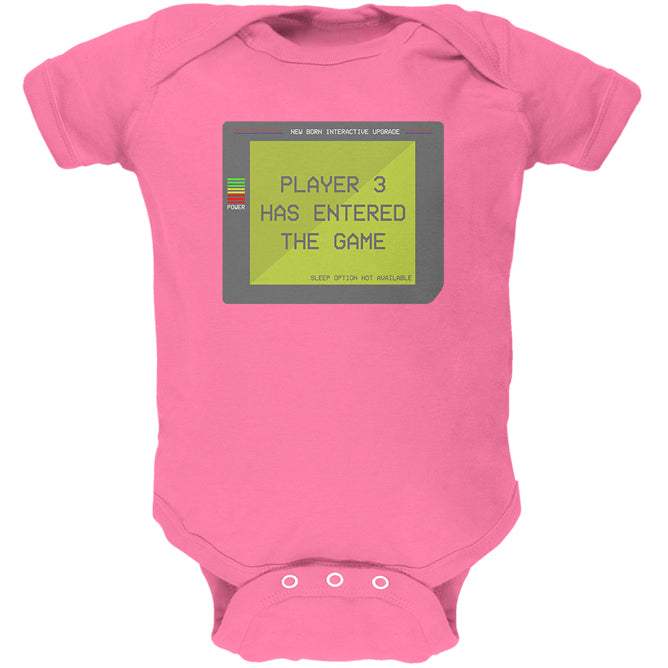 Halloween Player 3 Three Costume New Born Gamer Funny Soft Baby One Piece Baby One Piece Old Glory 12M Raspberry