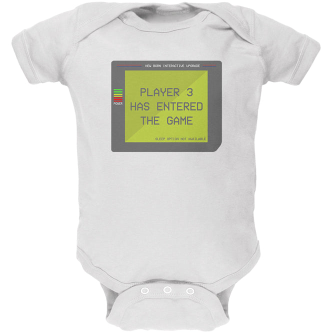 Halloween Player 3 Three Costume New Born Gamer Funny Soft Baby One Piece Baby One Piece Old Glory 12M White