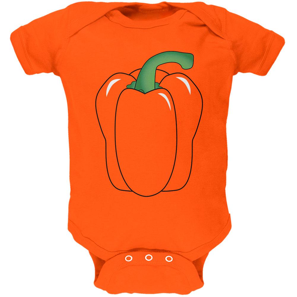 Halloween Fruit Vegetable Bell Pepper Costume Soft Baby One Piece Baby One Piece Old Glory 0-3M Orange