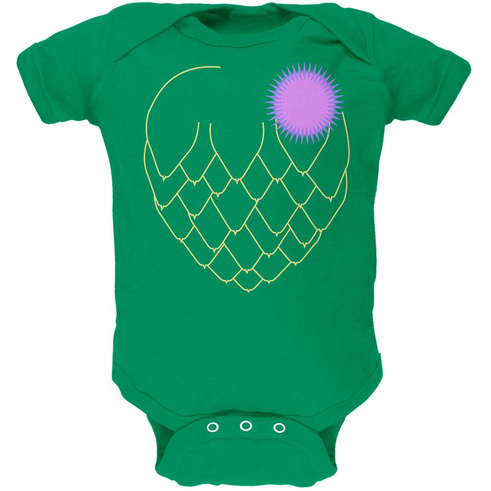 Halloween Vegetable Artichoke Costume Soft Baby One Piece Baby One Piece Old Glory 12MO Kelly Green