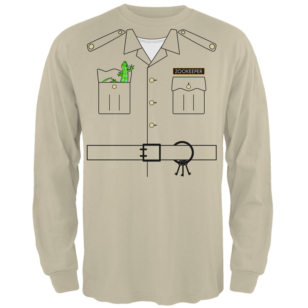 Halloween Zookeeper Costume Mens Long Sleeve T Shirt Men's Long Sleeves Old Glory SM Sand