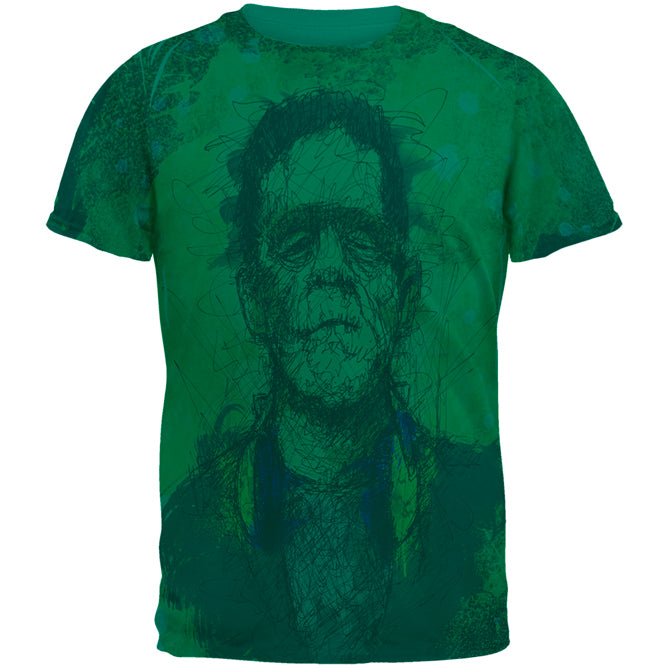 Halloween Frankenstein Raver Horror Movie Monster Mens T Shirt Men's T-Shirts Old Glory 2XL Jade Dome