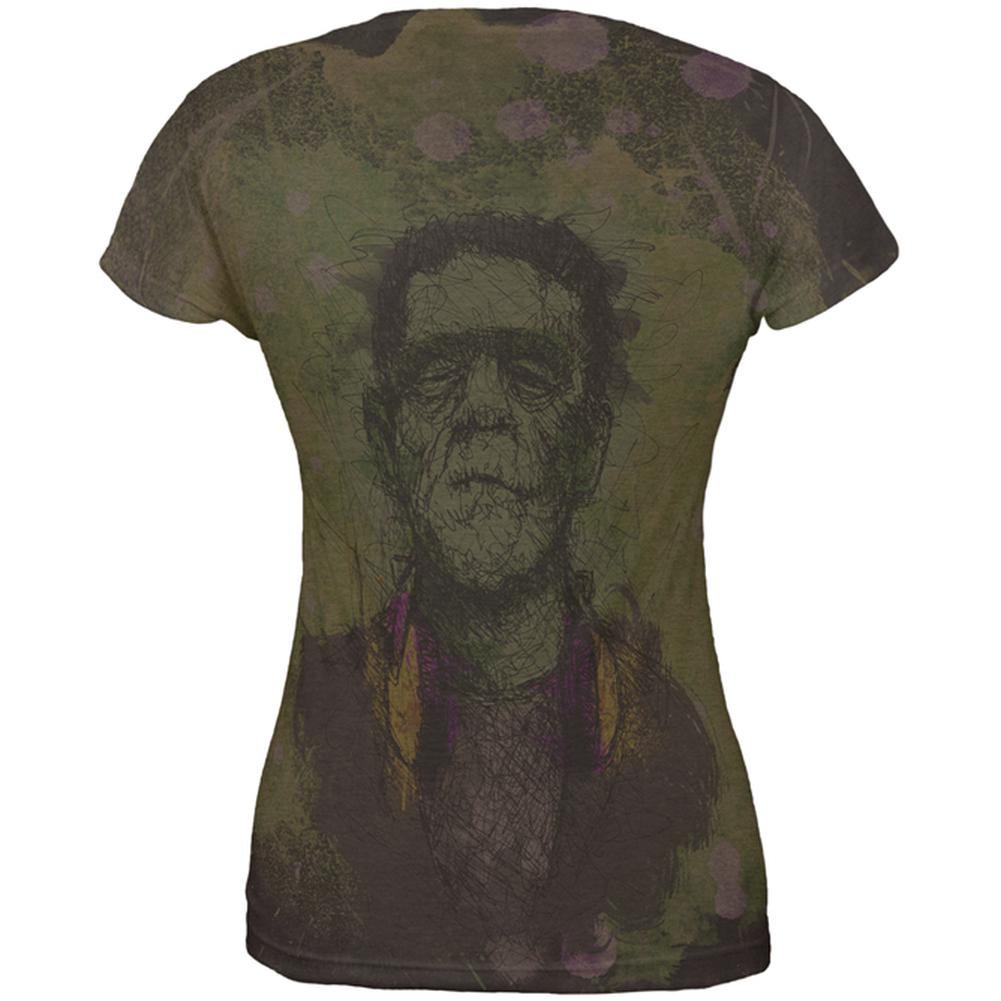 Halloween Frankenstein Raver Horror Movie Monster Juniors Soft T Shirt Juniors T-Shirts Old Glory