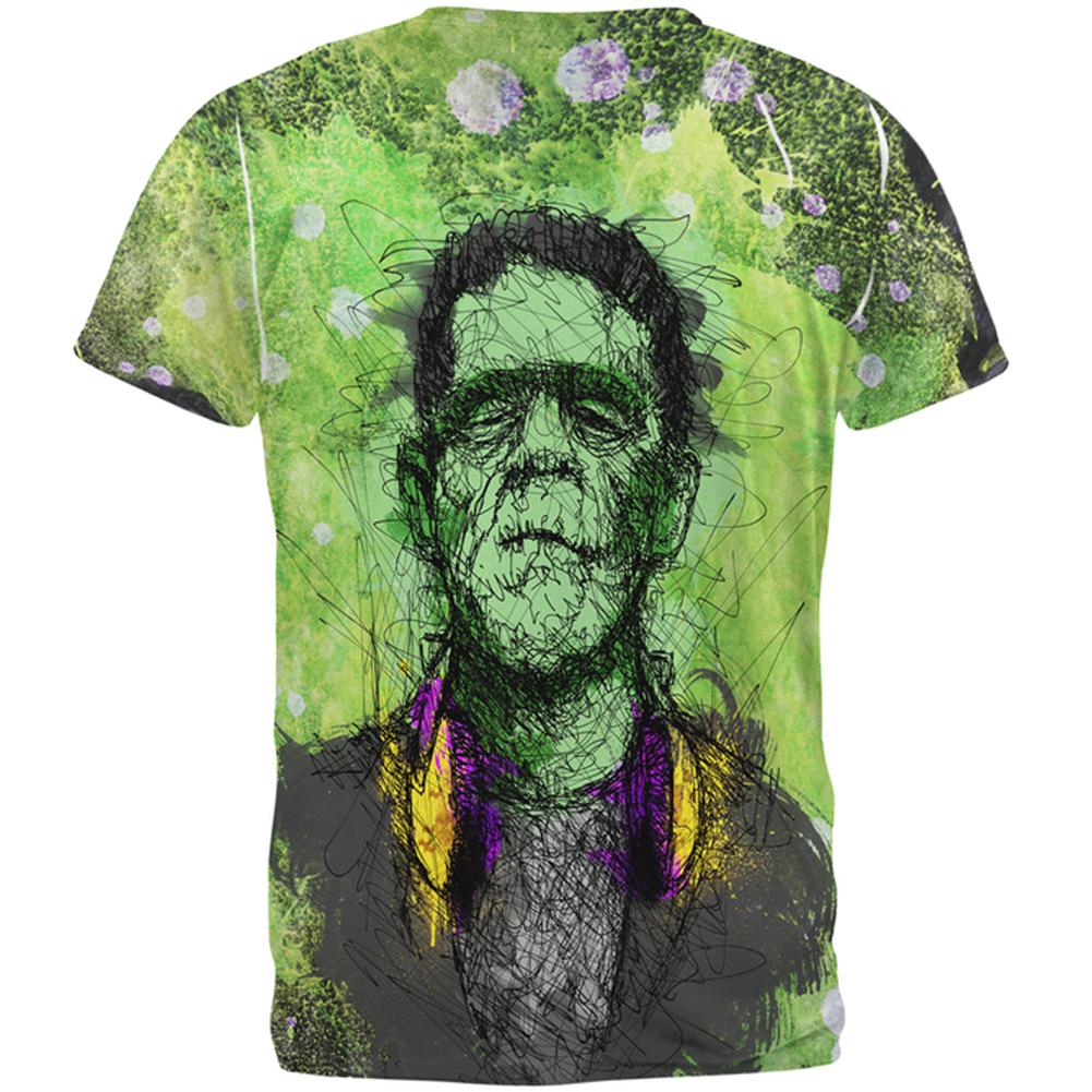 Halloween Frankenstein Raver Horror Movie Monster All Over Mens T Shirt Men's T-Shirts Old Glory