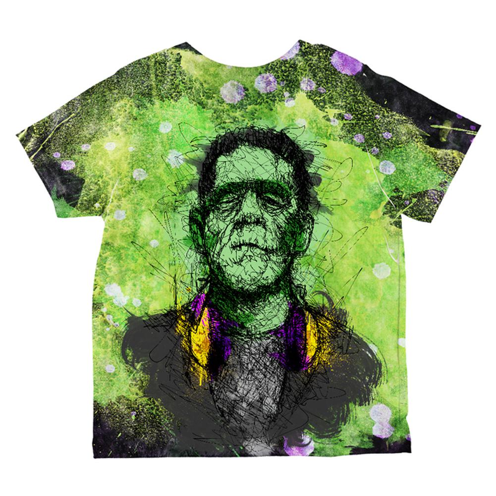 Halloween Frankenstein Raver Horror Movie Monster All Over Toddler T Shirt Toddler T-Shirts Old Glory