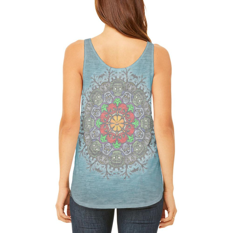Halloween Classic Movie Monster Mandala Juniors Flowy Side Slit Tank Top Juniors Tank Tops Old Glory