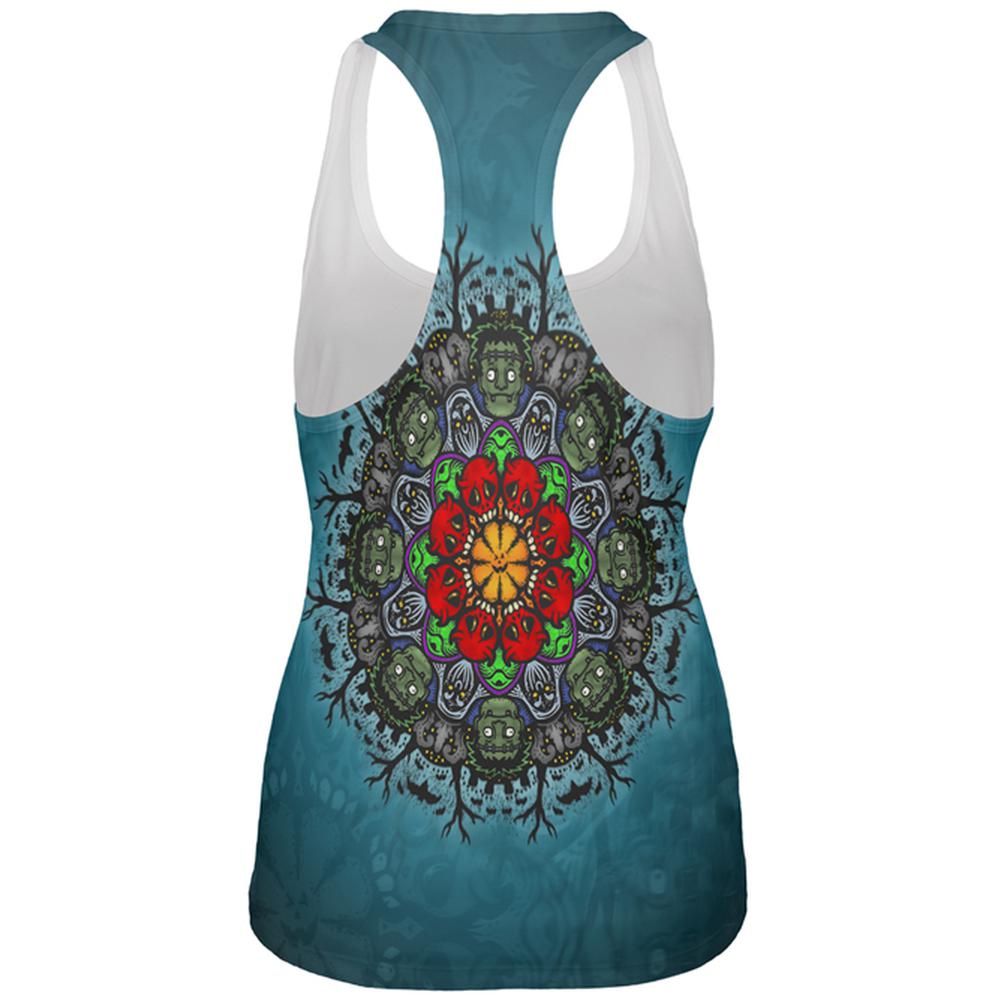 Halloween Classic Movie Monster Mandala All Over Womens Work Out Tank Top Women's Tank Tops Old Glory