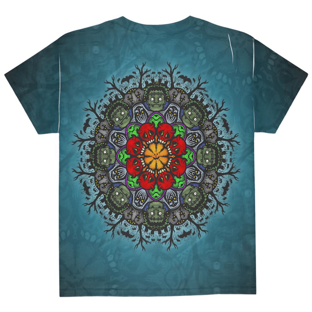 Halloween Classic Movie Monster Mandala All Over Youth T Shirt Youth T-Shirts Old Glory