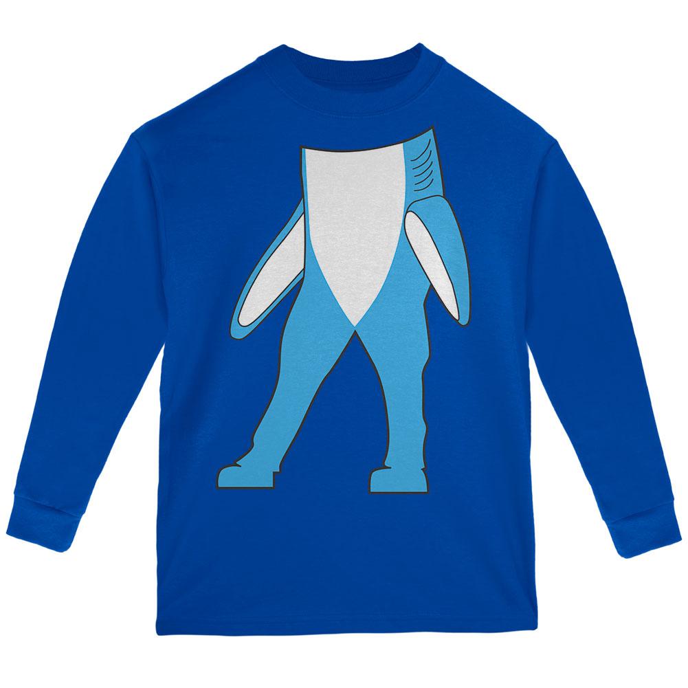 Halloween Left Shark Body Costume Youth Long Sleeve T Shirt Youth Long Sleeves Old Glory LG Royal