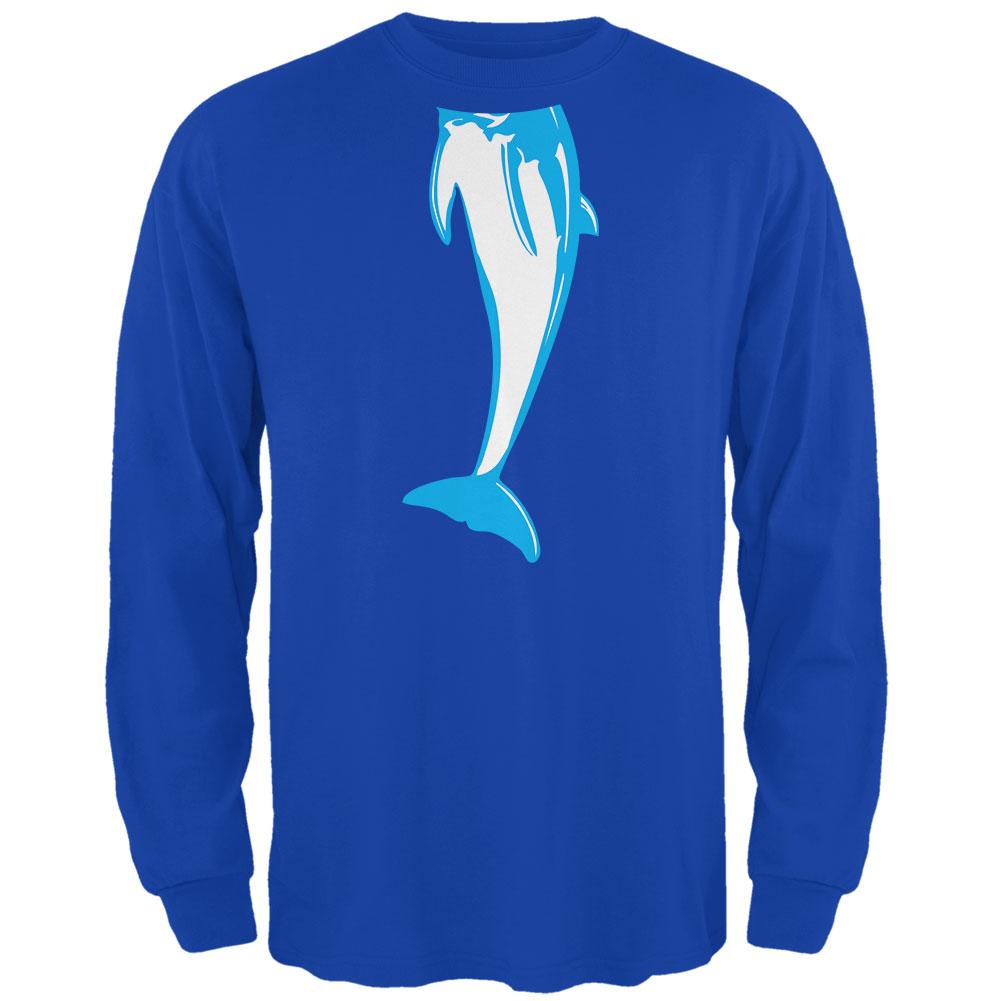 Halloween Dolphin Body Costume Mens Long Sleeve T Shirt Men's Long Sleeves Old Glory 2XL Royal