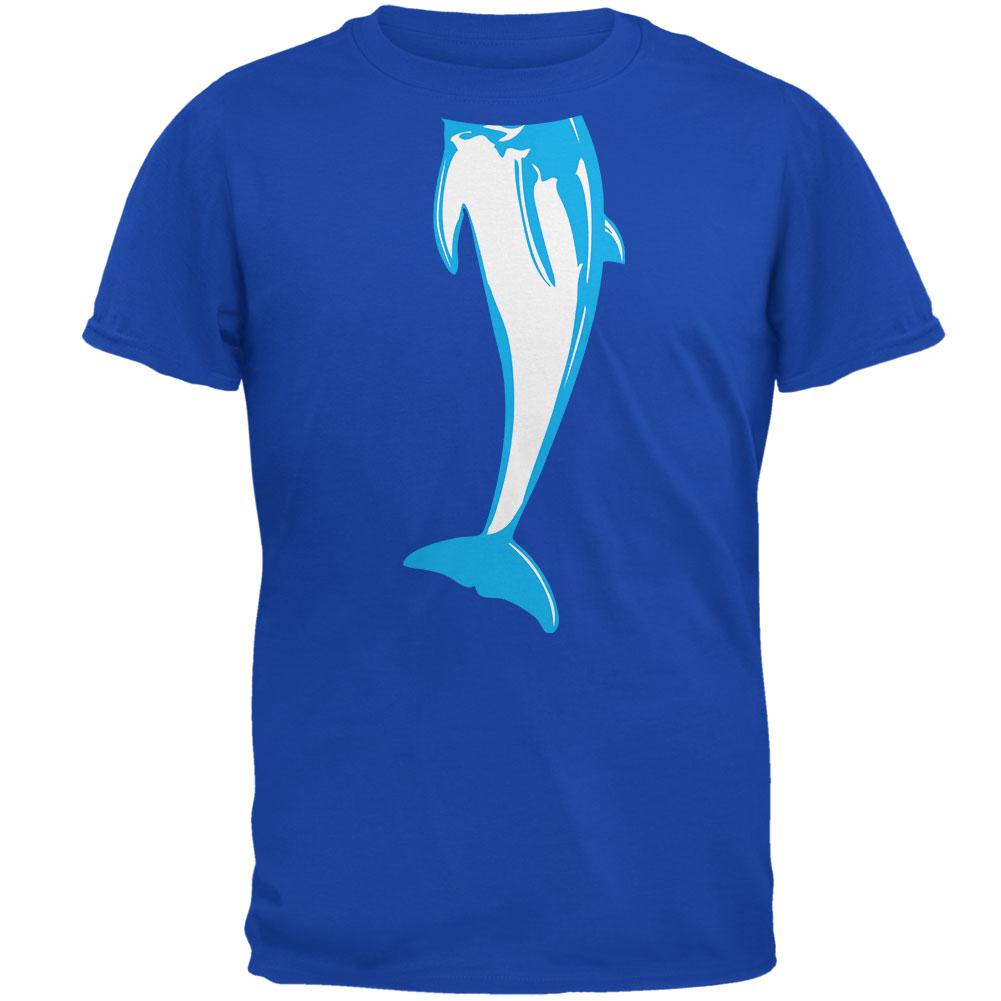 Halloween Dolphin Body Costume Mens Soft T Shirt Men's T-Shirts Old Glory 2XL Royal
