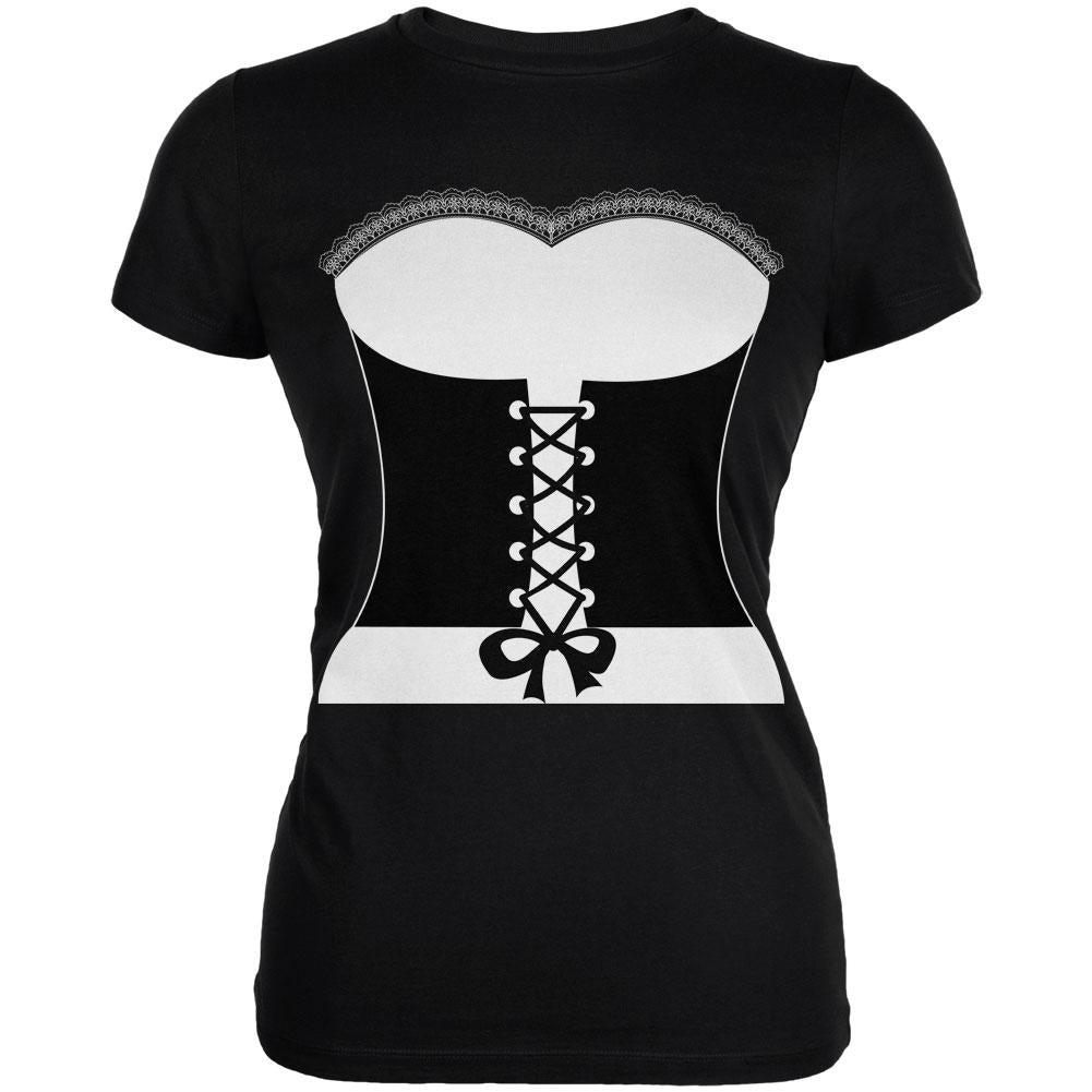 Halloween French Maid Costume Juniors Soft T Shirt Juniors T-Shirts Old Glory 2XL Black