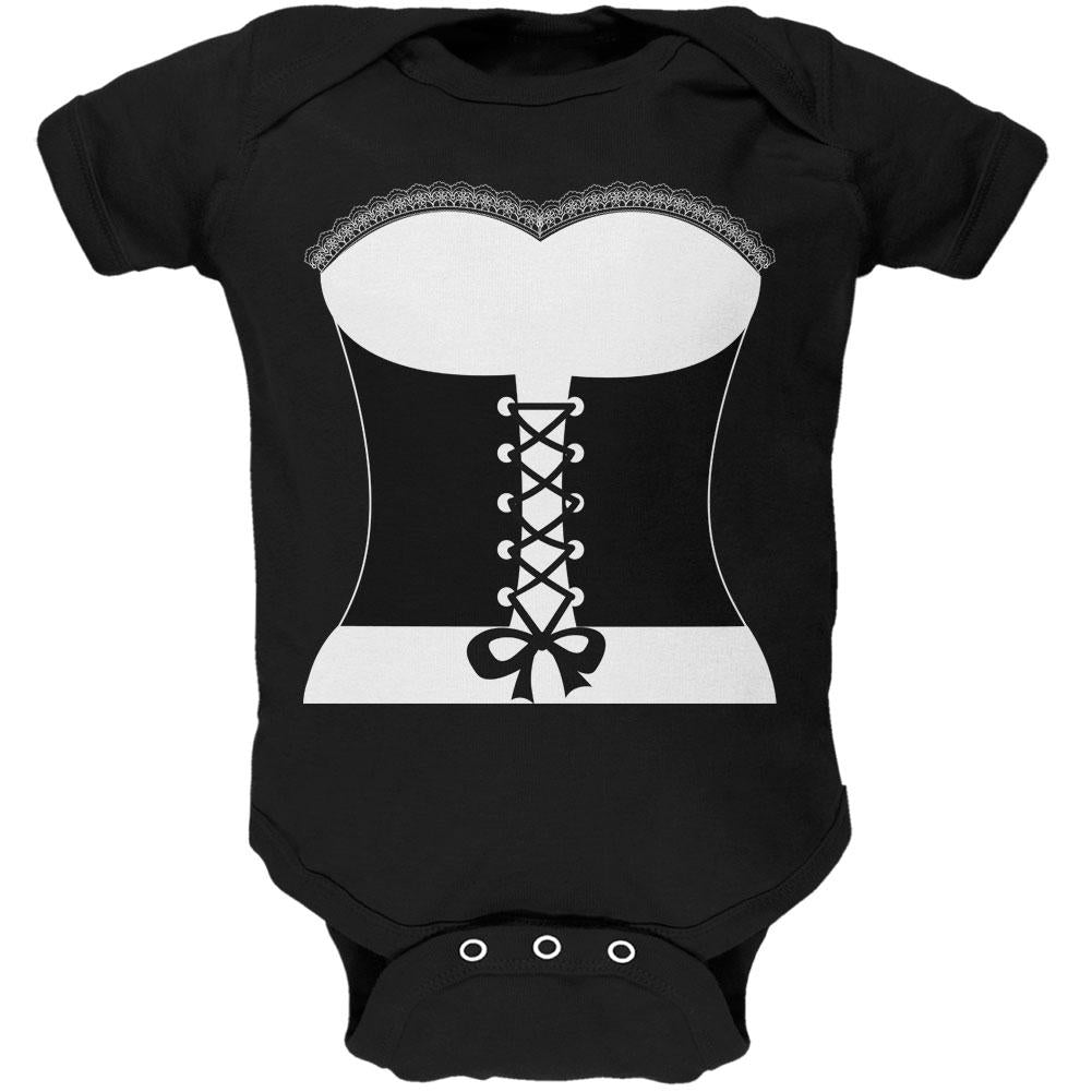 Halloween French Maid Costume Soft Baby One Piece Baby One Piece Old Glory 12MO Black