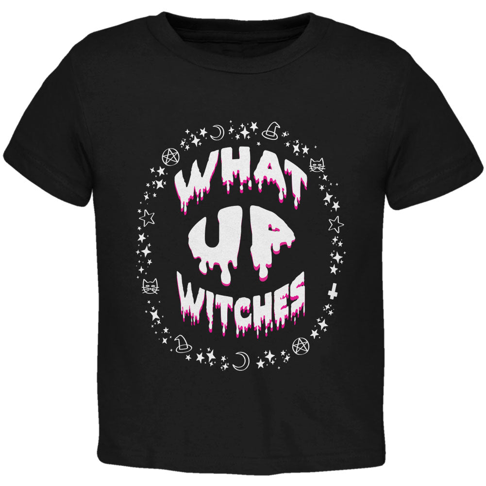 Halloween What Up Witches Witchy Elements Toddler T Shirt Toddler T-Shirts Old Glory 2T Black