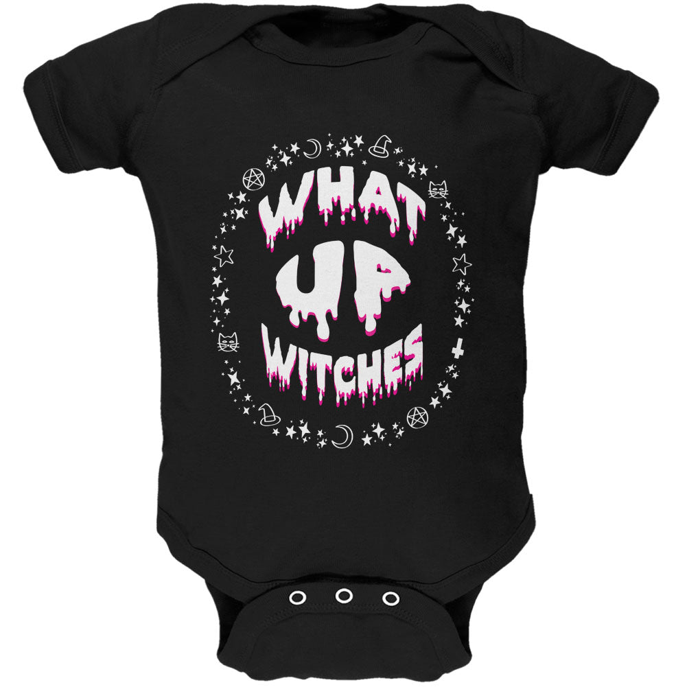 Halloween What Up Witches Witchy Elements Soft Baby One Piece Baby One Piece Old Glory 12M Black