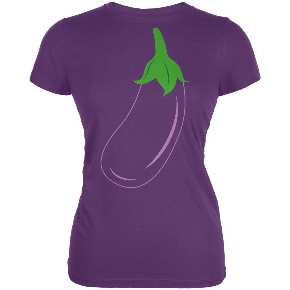 Halloween Vegetable Eggplant Costume Juniors Soft T Shirt Juniors T-Shirts Old Glory SM Plum