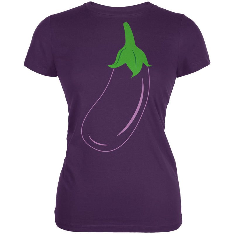 Halloween Vegetable Eggplant Costume Juniors Soft T Shirt Juniors T-Shirts Old Glory 2XL Purple