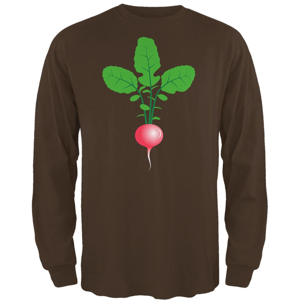 Halloween Vegetable Radish Costume Mens Long Sleeve T Shirt Men's Long Sleeves Old Glory 2XL Brown