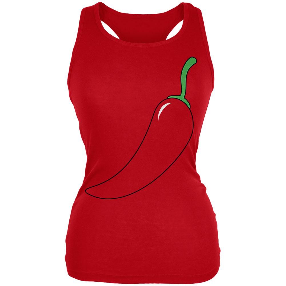 Halloween Chili Pepper Costume of Cinco de Mayo Juniors Soft Tank Top Juniors Tank Tops Old Glory 2XL Red