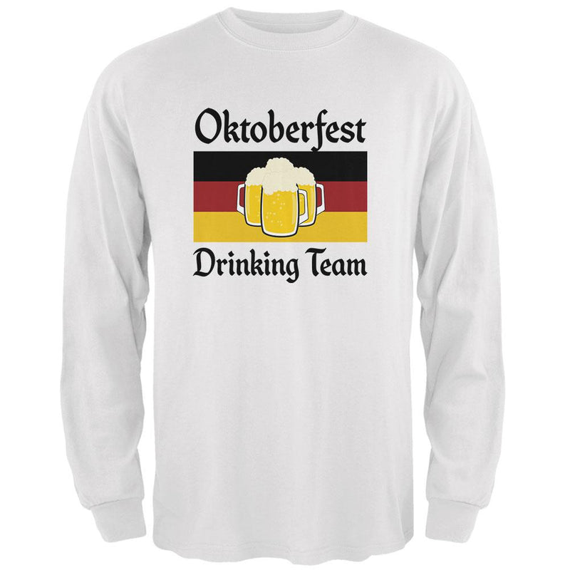 Oktoberfest Drinking Team Flag German Beer Mens Long Sleeve T Shirt Men's Long Sleeves Old Glory 2XL White