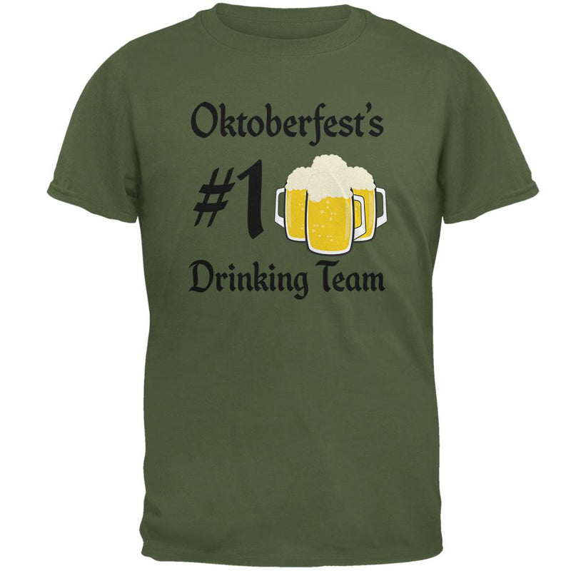 Oktoberfest Number 1 Drinking Team German Beer Mens T Shirt Men's T-Shirts Old Glory 2XL Military Green