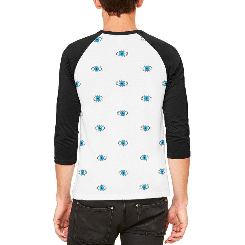 Halloween Eyes I'm Watching You Mens Raglan T Shirt Men's T-Shirts Old Glory