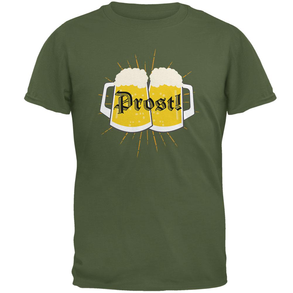 Oktoberfest Prost Cheers German Beer Mens T Shirt Men's T-Shirts Old Glory 2XL Military Green