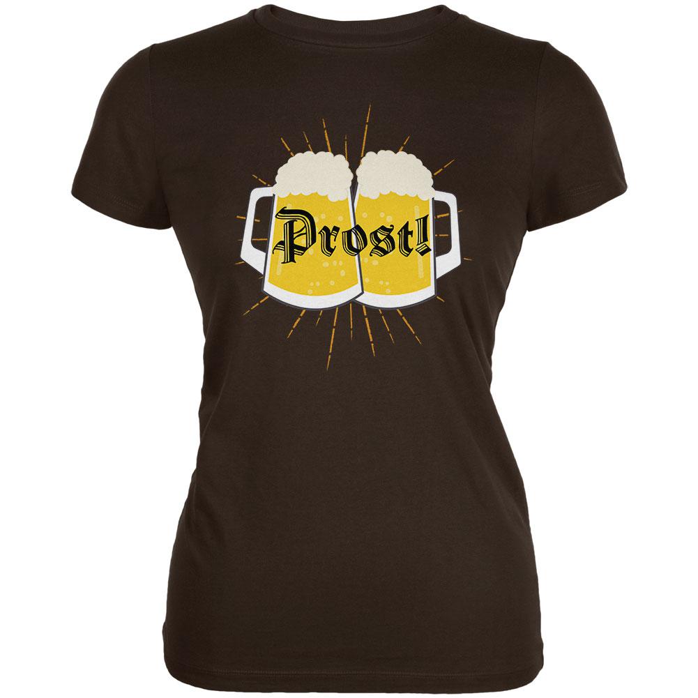 Oktoberfest Prost Cheers German Beer Juniors Soft T Shirt Juniors T-Shirts Old Glory 2XL Brown