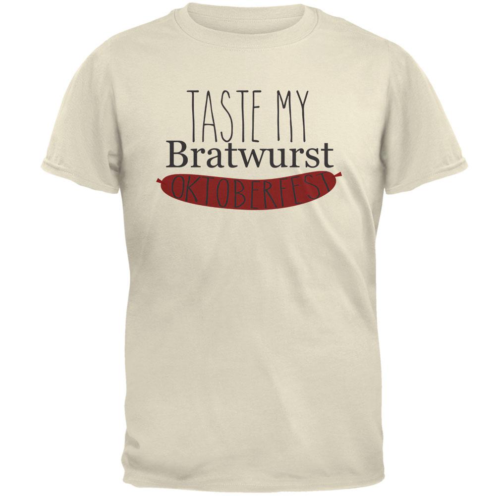 Oktoberfest Taste My Bratwurst German Mens T Shirt Men's T-Shirts Old Glory 2XL Natural