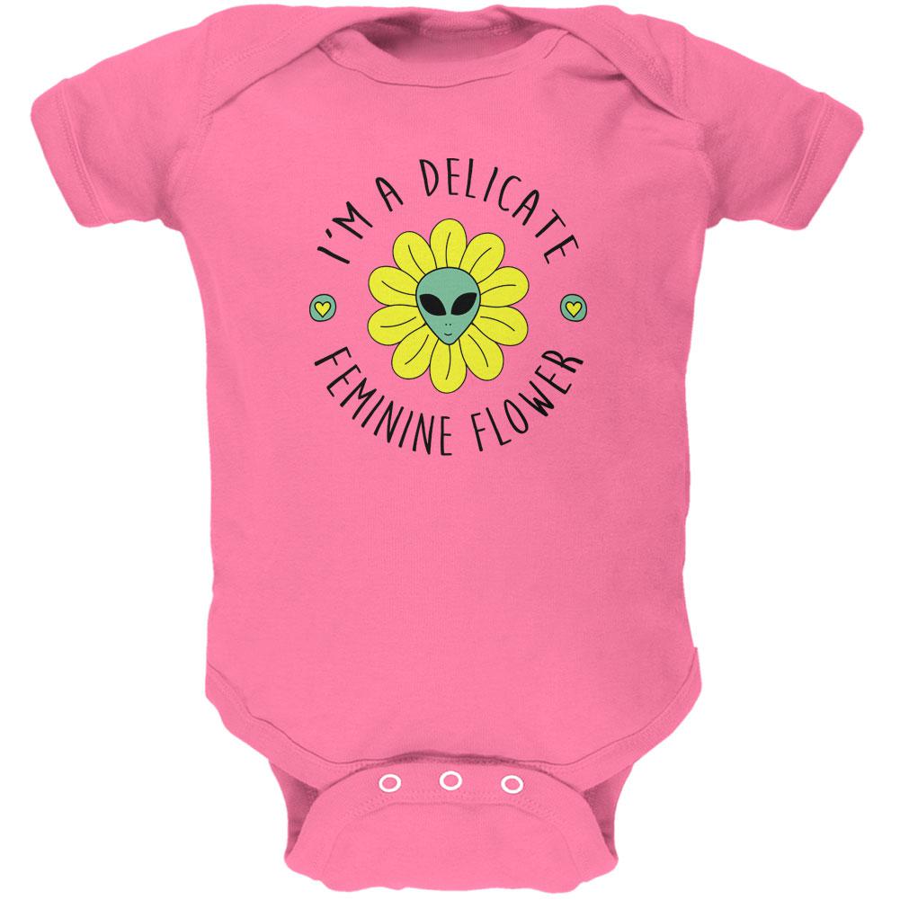Halloween I'm a Delicate Feminine Flower Alien Soft Baby One Piece Baby One Piece Old Glory 12MO Raspberry