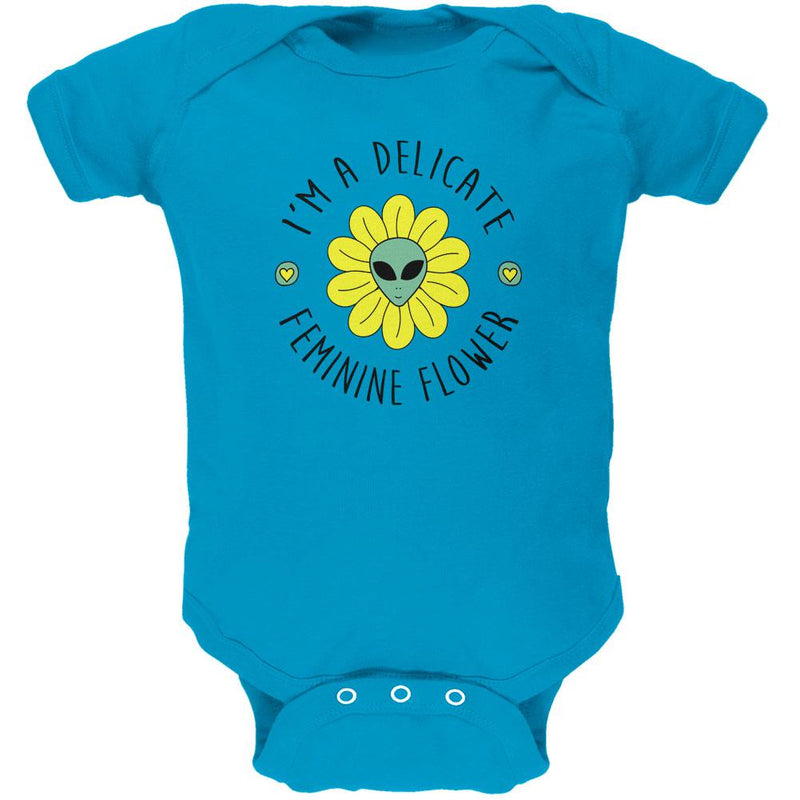 Halloween I'm a Delicate Feminine Flower Alien Soft Baby One Piece Baby One Piece Old Glory 12MO Turquoise