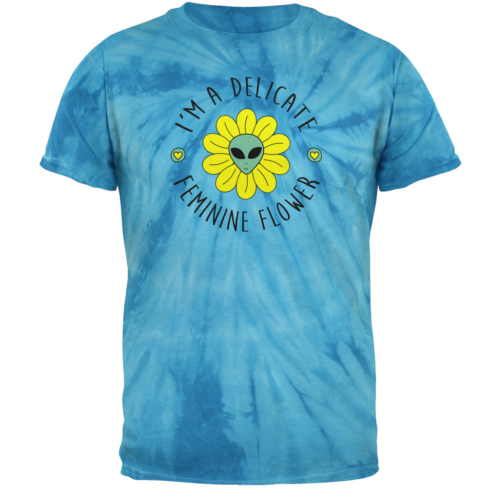 Halloween I'm a Delicate Feminine Flower Alien Mens T Shirt Men's T-Shirts Old Glory 2XL Pinwheel Blue Tie Dye