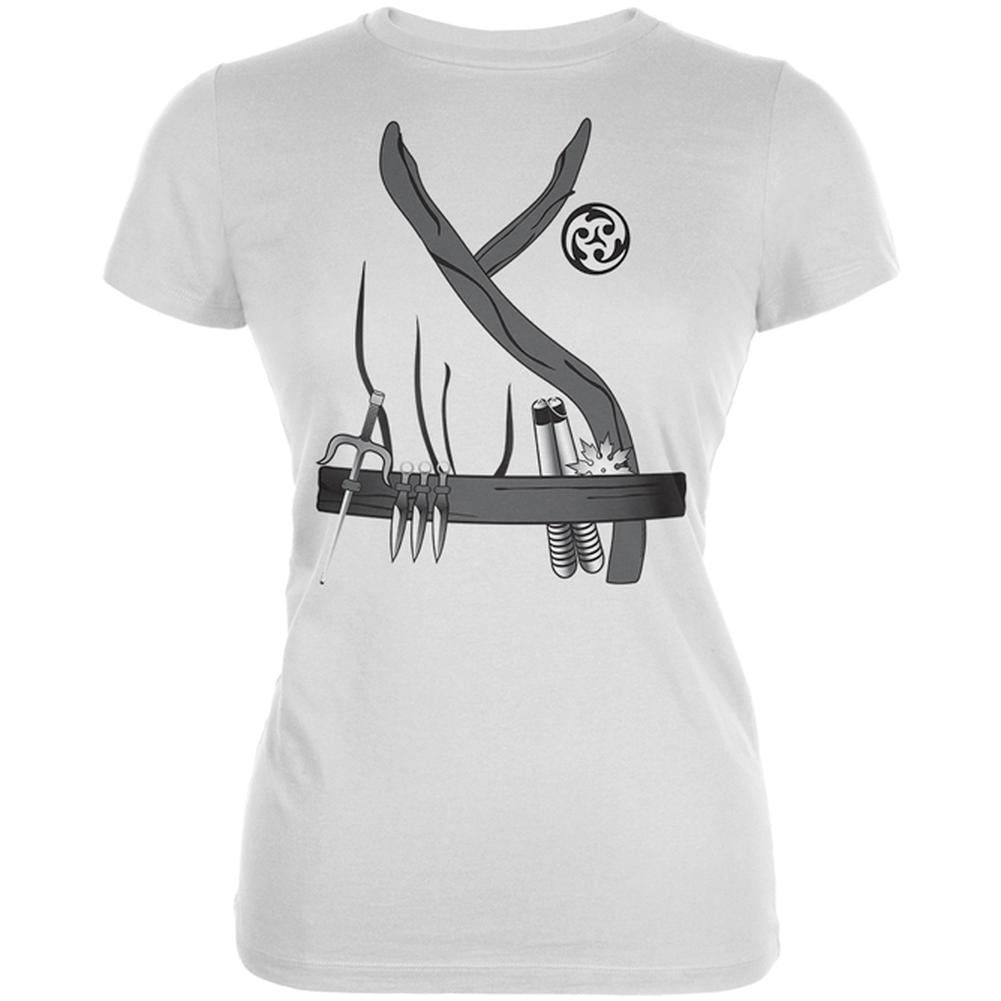 Halloween Costume Ninja Assassin Costume Juniors Soft T Shirt Juniors T-Shirts Old Glory 2XL White